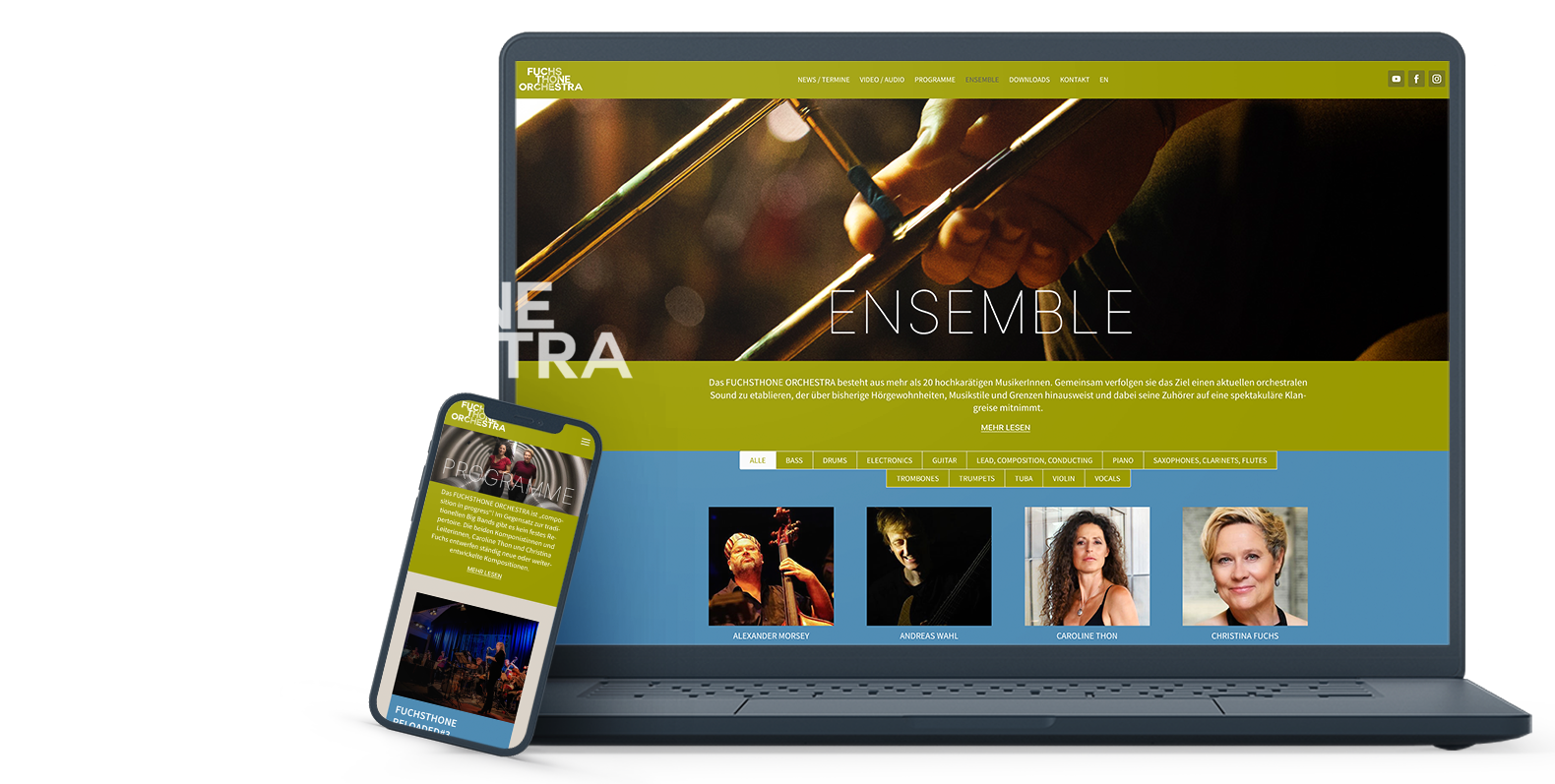 Screen Laptop Fuchsthoen Orchestra Website