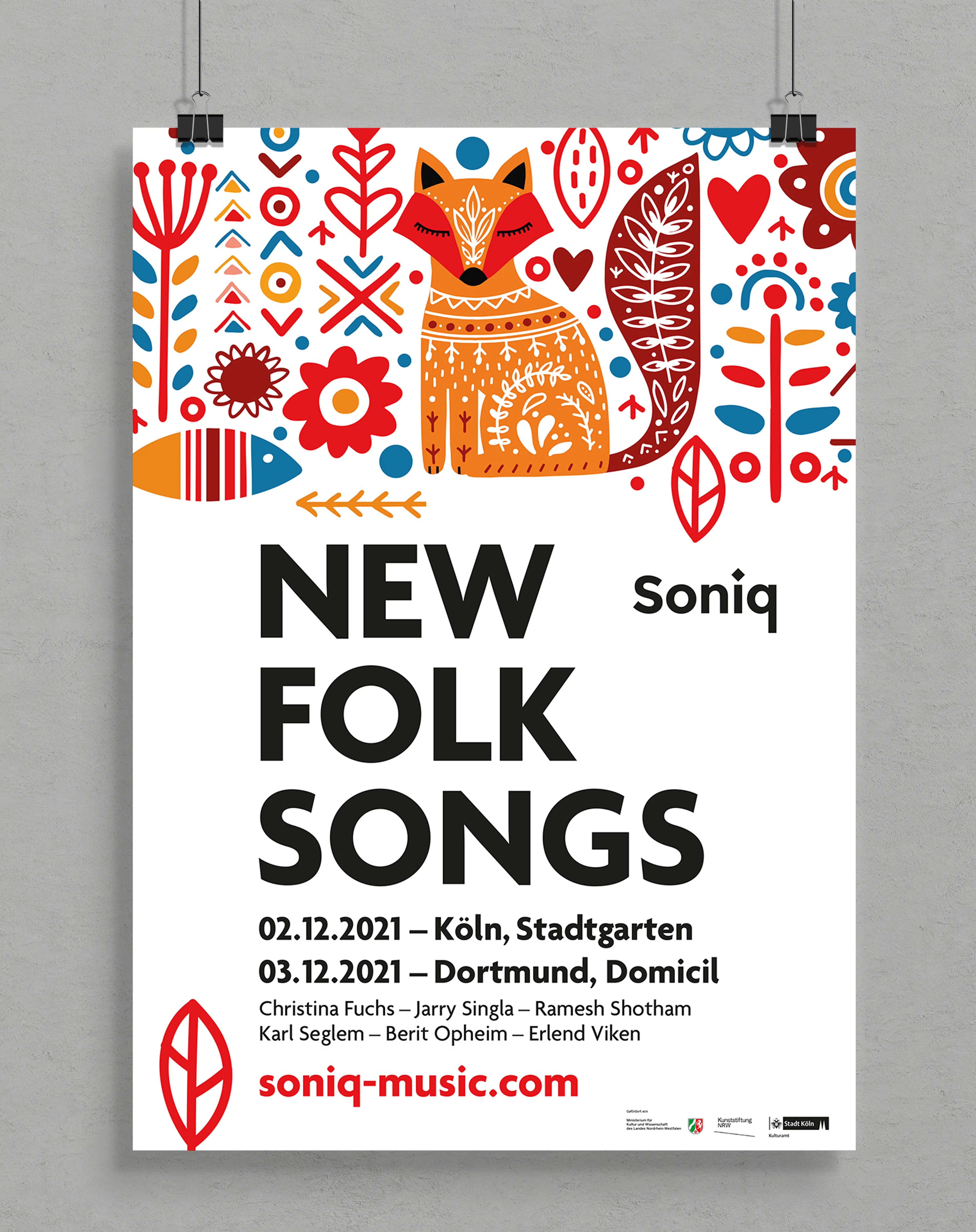 Hängendes Plakat New Folk Songs Soniq 2021