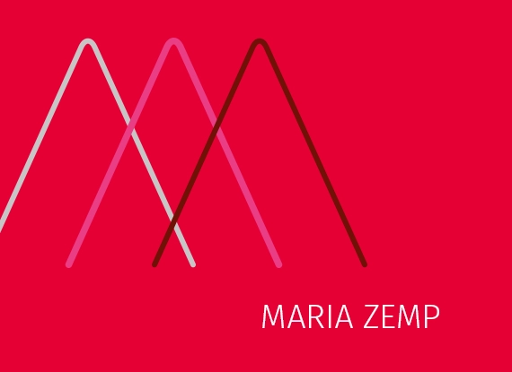 Logo auf rot Maria Zemp